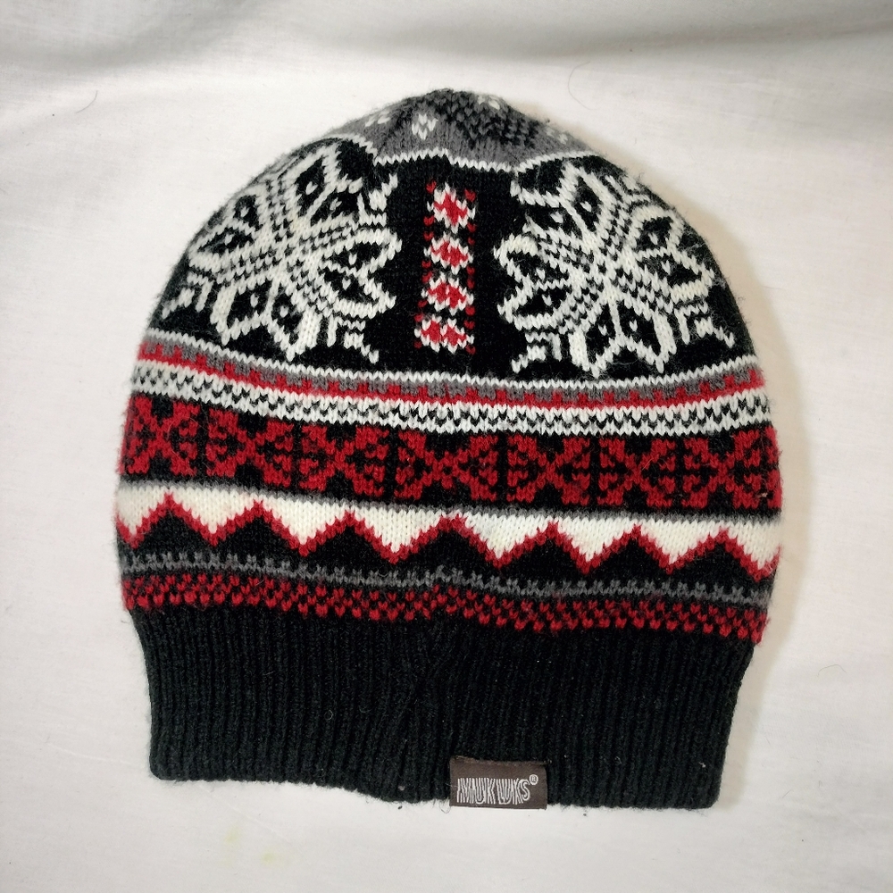 MUK LUKS Icelandic/Norway/Nordic Patterned‎ Beanie (Reversible)